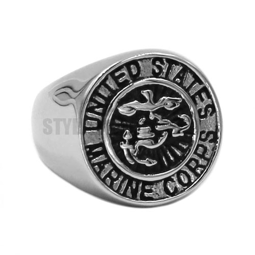 Marine Corps Ring 316L Stainless Steel Jewelry United States Military Ring Army Biker Men Ring Wholesale SWR0757 - Click Image to Close